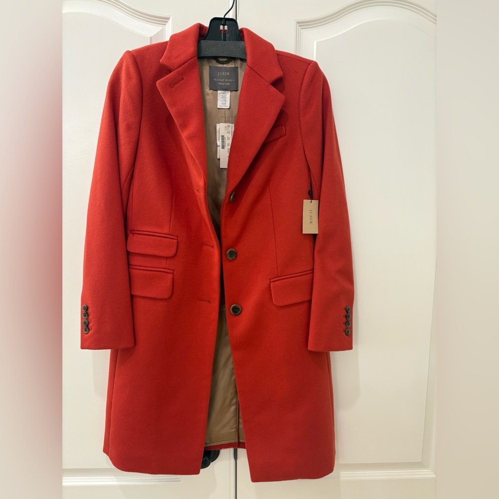 Brand new long coat from Jcrew. 100% wool and size 00